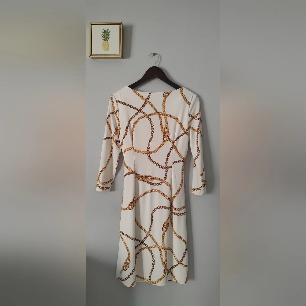 Ralph Lauren dress  Gold Chain  Size 6 Midi Cocktail Read Full Drescription - Picture 12 of 14